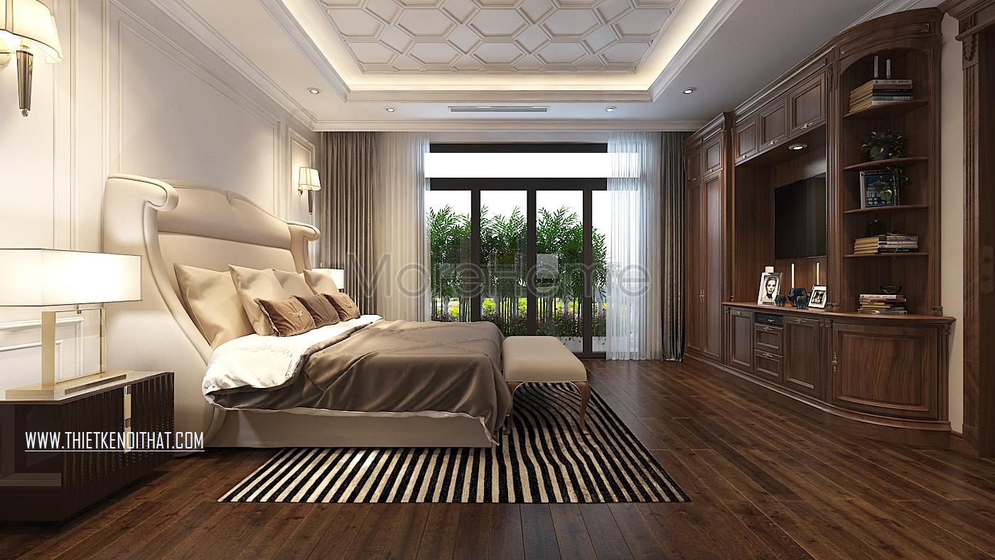 Thiết kế nội thất phòng ngủ biệt thự Vinhomes GreenBay HL30 